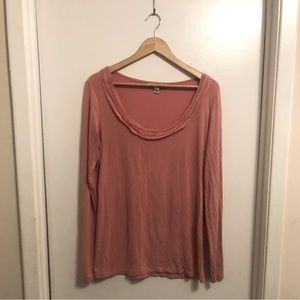 Banana Republic WOMENS Pink/Salmon Long Sleeve Tee